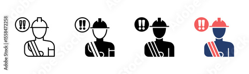 Work Injury icon sheet multiple style collection