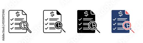 Investigation icon sheet multiple style collection