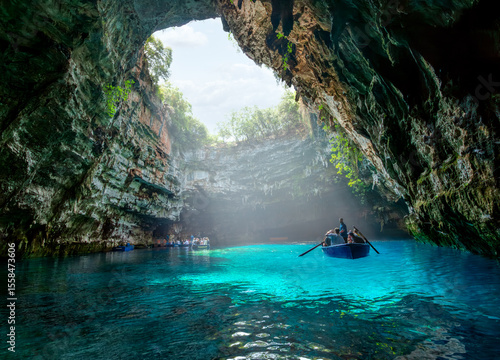 Melissani lake on Kefalonia island