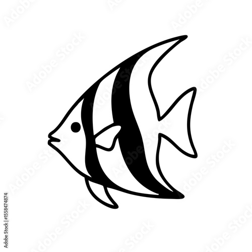 魚　線画　手書き