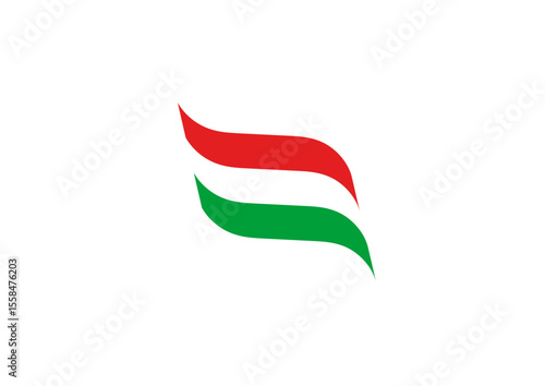 The Italian flag waving