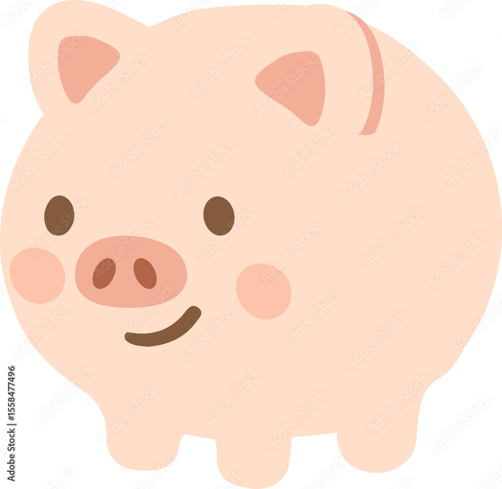 Illustration of a Cute Cartoon Pig Illustration of a Cute Cartoon Pig