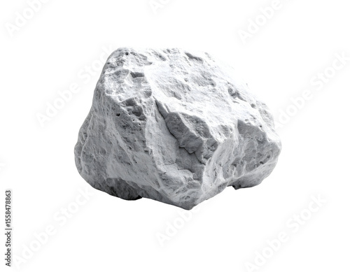 A naturally formed white rock with a rough and textured surface stands as a testament to earth's geology.