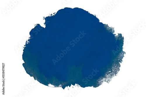 Bright blue watercolor or ink stains with watercolor marks. Brush strokes and watercolor splashes set on transparent background.