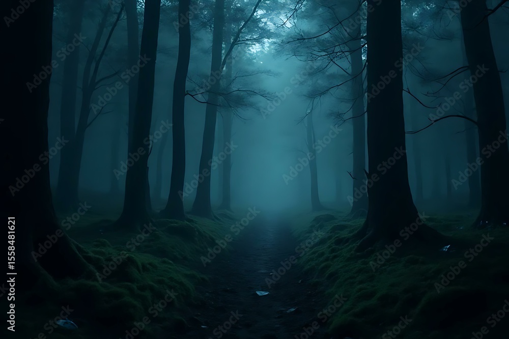 Fototapeta premium forest in the fog