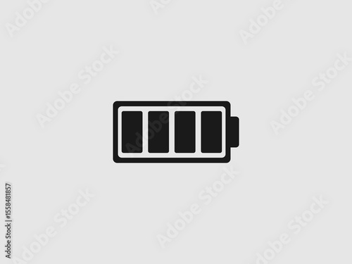 a horizontal rectangular battery icon with four solid bars