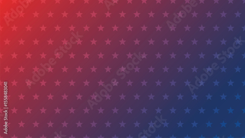 Blue and red concept USA flag abstract vector background with stars pattern.