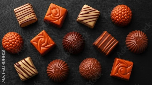 Assorted gourmet chocolates delicious dessert sweets chocolate candy food
