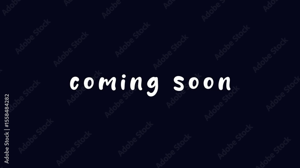 The word coming soon. Animated banner with the text. 4K stock video The word coming soon. Animated banner with the text. 4K stock video