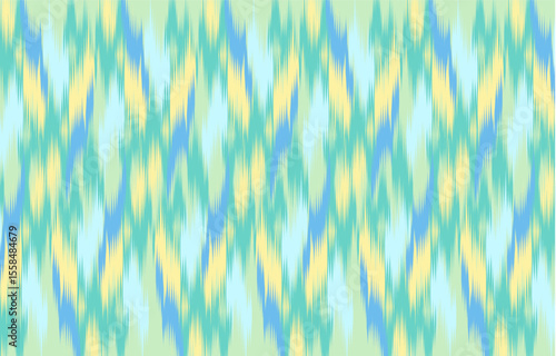 Design Textile ikat wave abstract geometric ikat, design ikat vector for background, wallpaper, carpet, wrapping, fabric, textile fashion wearing.
