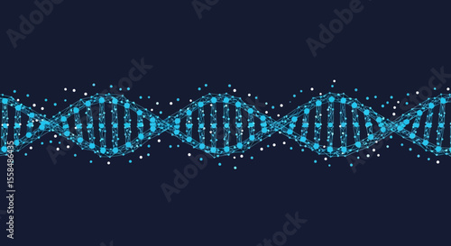 Abstract DNA Double Helix Structure Molecular Biology Illustration
