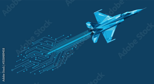 Futuristic Fighter Jet Digital Integration and Aerial Warfare