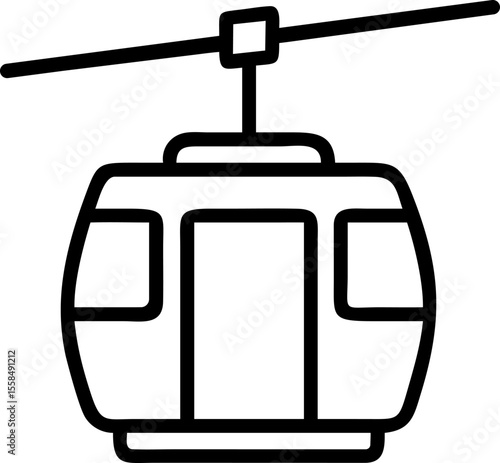 Cable car icon flat mountain transport