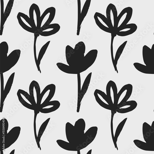 Flowers seamless pattern wi...