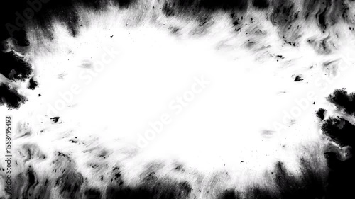Black ink artistic down top flow splatter spots spills white paper beautiful reveal dripping streaks spread fluid ink alpha matte isolated watercolor ink drops transition	