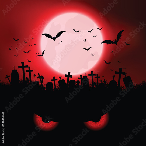 Halloween evil eyes background