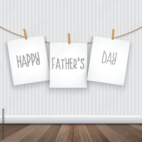 happy fathers day background with hanging pictures 1805