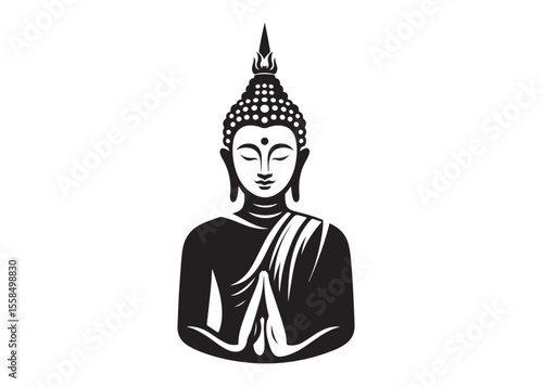 budha logo silhouette vecor, budha logo logo icon silhouette, happy buddha purnima, silhouette of a buddha with lotus vector, sitting buddha silhouette logo vector on a white background.