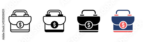 Briefcase icon sheet multiple style collection