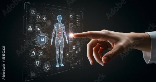 Holographic Data Visualization Displayed on Digital Interface for Business Professionals