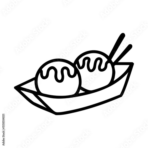 たこ焼き　線画　手書き