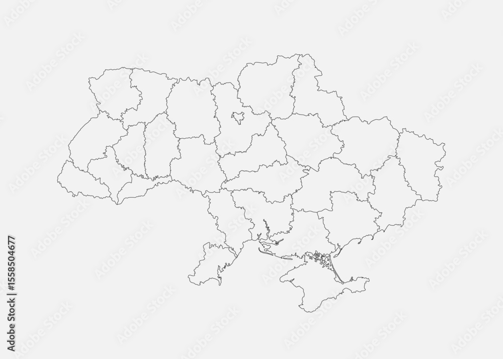 Vector map country Ukraine divided on regions Vector map country Ukraine divided on regions