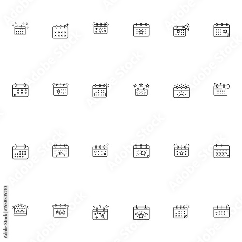Collection of kitchen appliances including a waffle maker, blender, mixer, and microwave oven icons set up nicely