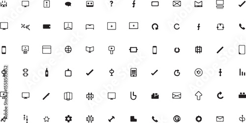 Black and white alphabet vector icon set for web and business design