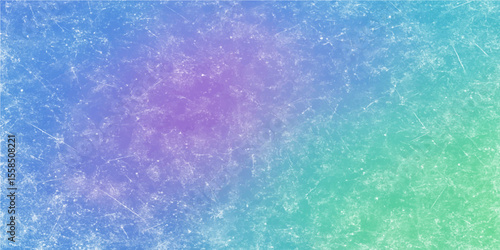 Abstract rainbow water texture: a vibrant, clear, and colorful liquid surface with light blue bubbles and a cold, icy pattern