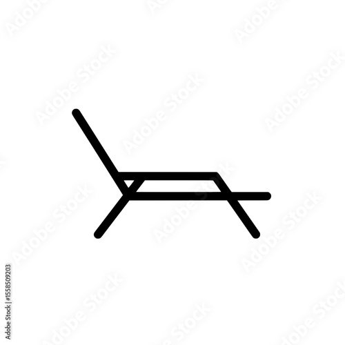 Reclining Chair: A minimalist line art illustration depicts a simple reclining chair, inviting relaxation and leisure. 