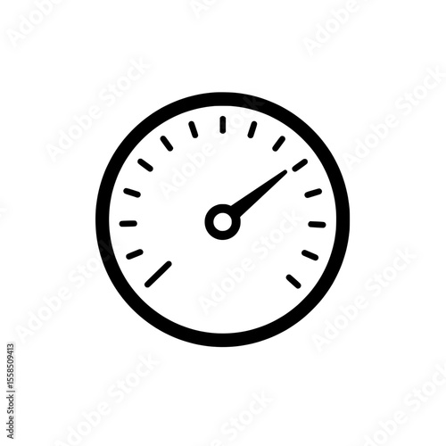 Speedometer at High: A graphic, simplified speedometer icon indicating high speed or performance.