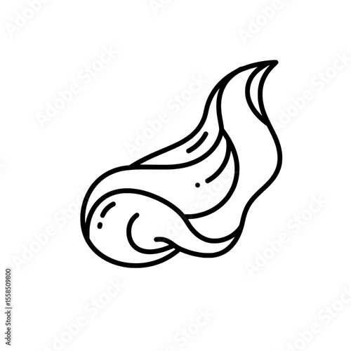 Whipped Cream Delight: Simple yet captivating, an artful illustration showcases a swirl of fresh whipped cream, a symbol of delight.