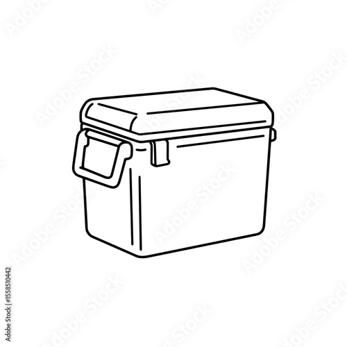 Cooler Box in the Summer: A line art representation of a functional cooler box.