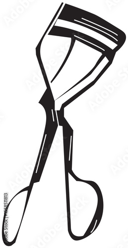 The Illustration of eyelash curler Silhoutte