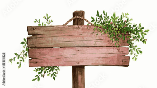 Washed Waypoint Signpost isolated watercolor vector illustration svg