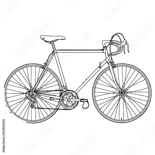 Elegant bicycle with detailed spokes and handlebars bike transportation