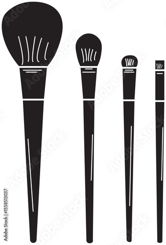 The Illustration of 1 set of cosmetic brush