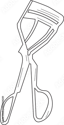 The Illustration of eyelash curler Line Art