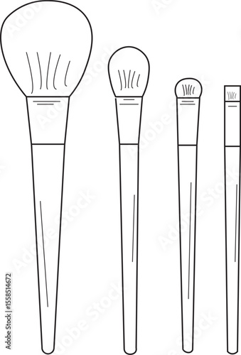 The Illustration of 1 set of cosmetic brush