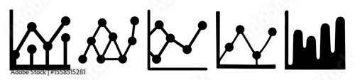 Abstract representation of line graphs showing changes and trends on an isolated background