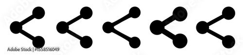 Multiple Instances of the Share Icon Arranged Horizontally on a White Background