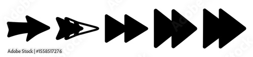 Evolution of Fast Forward Icons, a visual journey of design progression