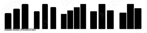 Abstract illustration of a simple bar chart with varied heights showing change
