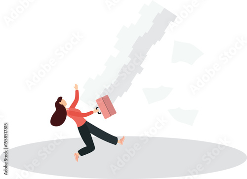 Overwork and overload work make employee exhausted and stressed leads to depression, burnout and low efficiency,.flat character life .