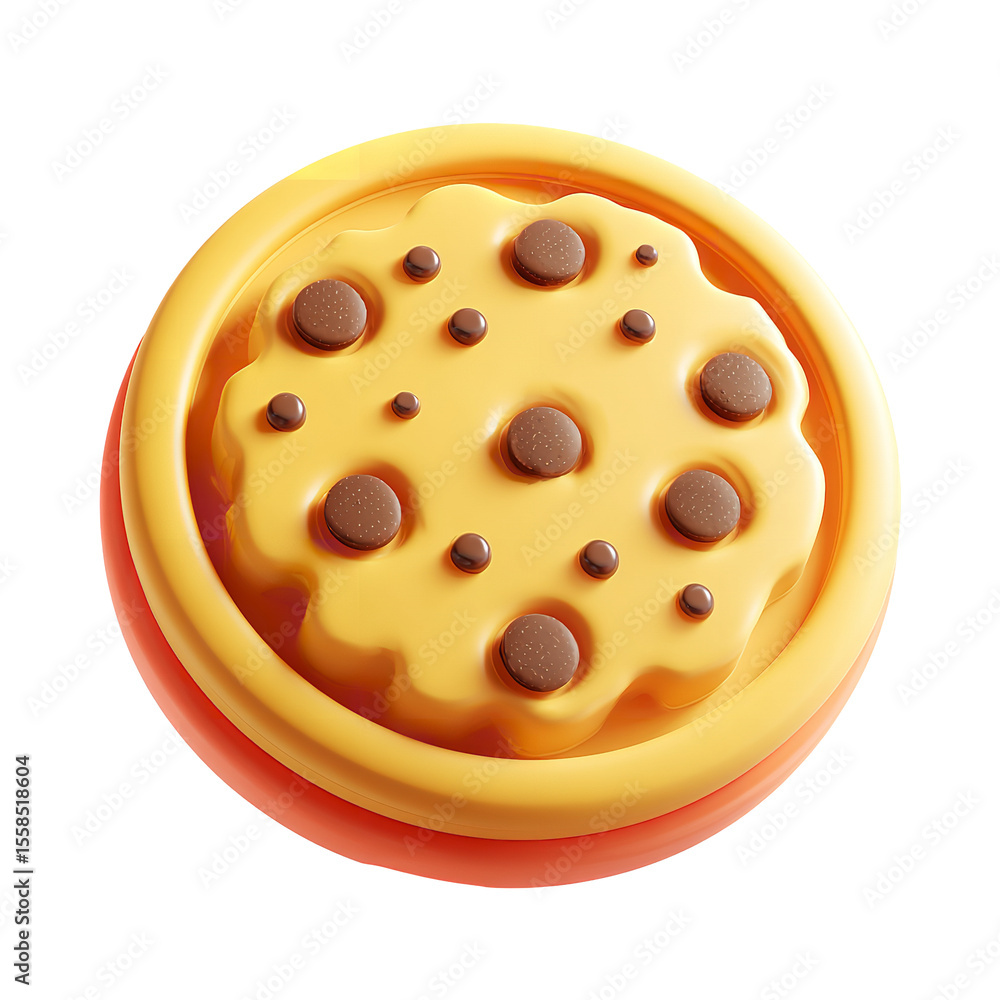Fototapeta premium Chocolate chip cookie baked dessert sweet treat delicious snack food confectionery bakery product item on transparent background