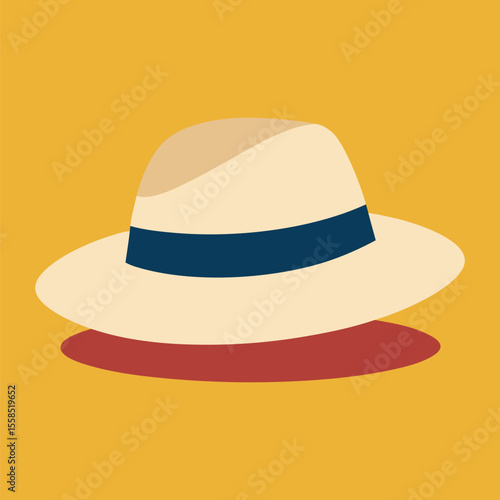 Minimalist Panama Hat Set with Weaved Texture and Wide Brim