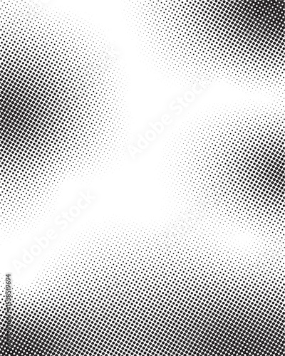 Abstract halftone dot pattern creating a gradient effect, ideal for backgrounds, textures, and graphic design elements.