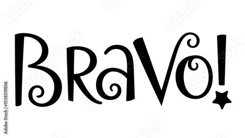 BRAVO! (AWESOME! in French) black vector hand lettering banner