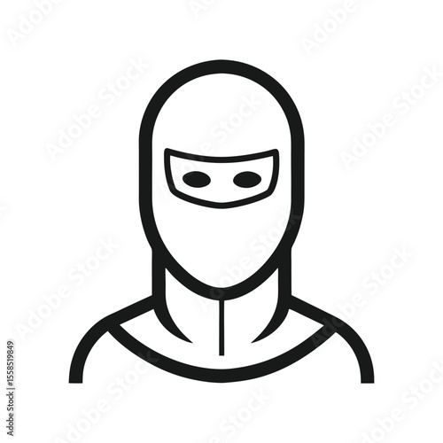 Minimalist Ski Mask Outlines Including Balaclava and Half Face Styles