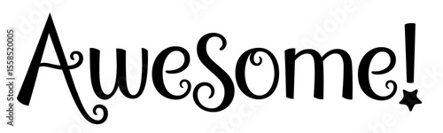 AWESOME! black vector hand lettering banner